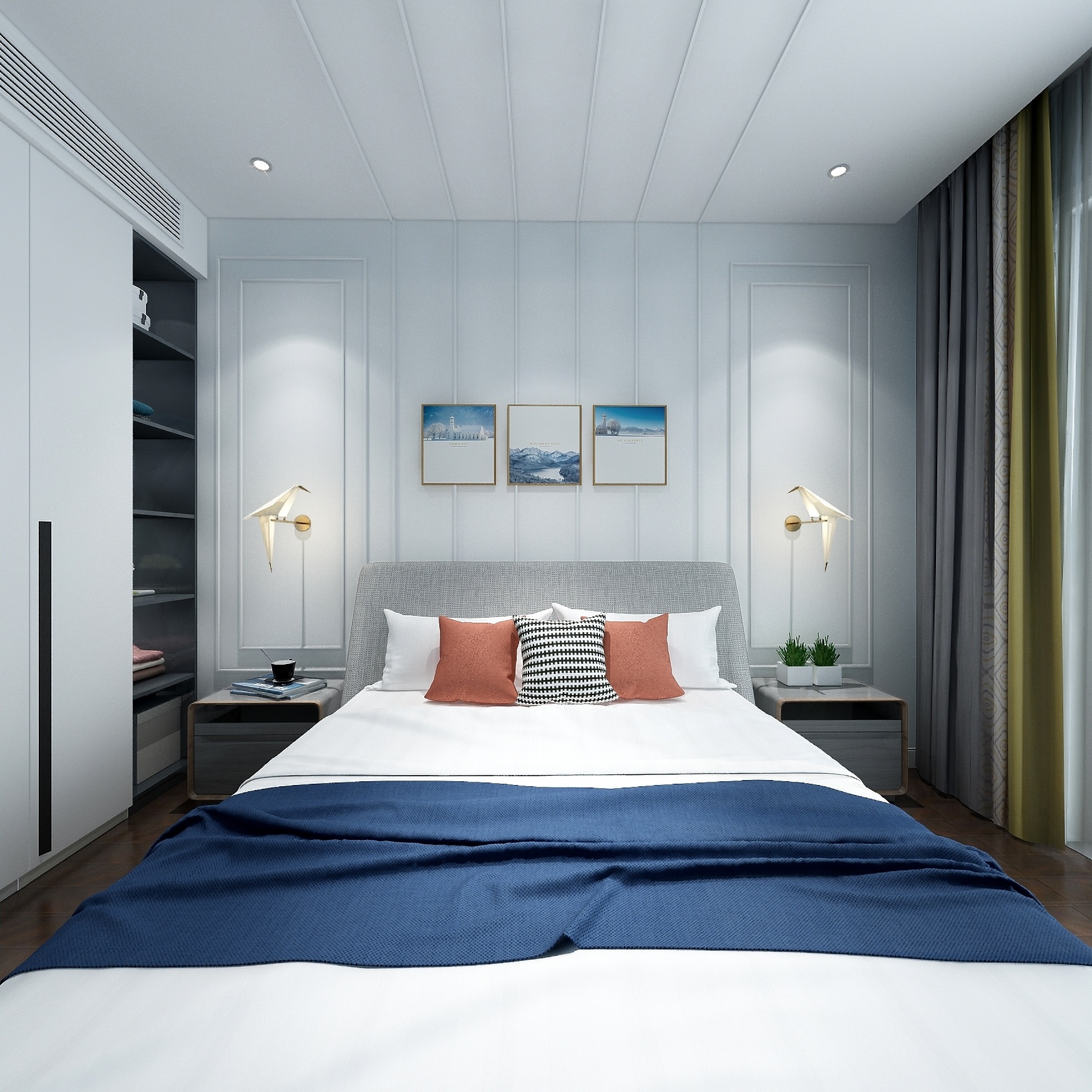 黄建-《绿袖》美式轻奢|三居平层住宅一层次卧装修效果图第2张