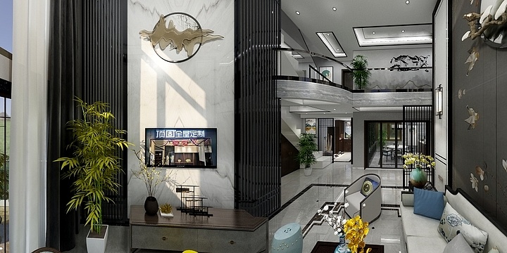 LEDINIHEYING-黄杨郡文总客厅效果图-装修设计方案