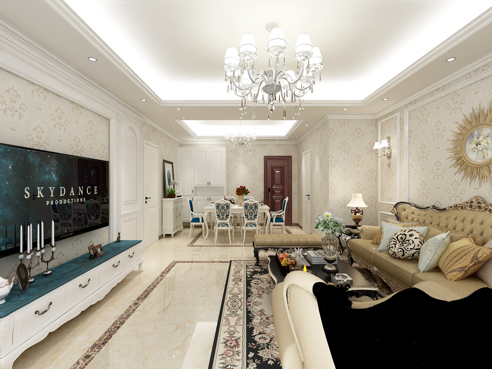 室内设计AZ-欧式客餐厅-装修设计方案