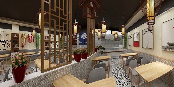 自由设计工作组-御江帝景王总粥铺-装修设计方案