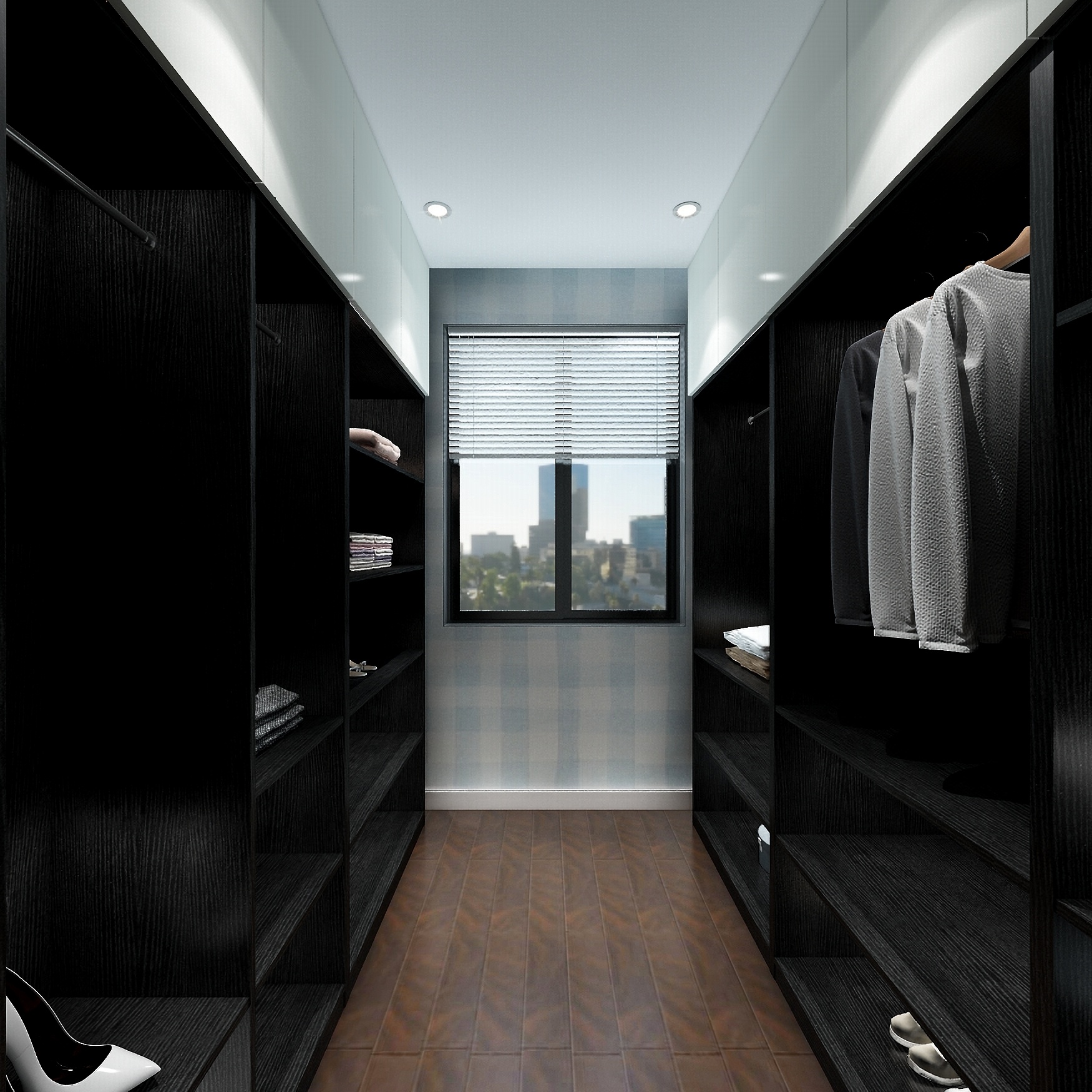 黄建-《绿袖》美式轻奢|三居平层住宅一层衣帽间装修效果图第2张