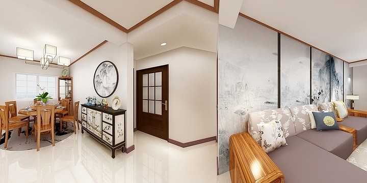 曲桓彬-百合悦府125平新中式-装修设计方案