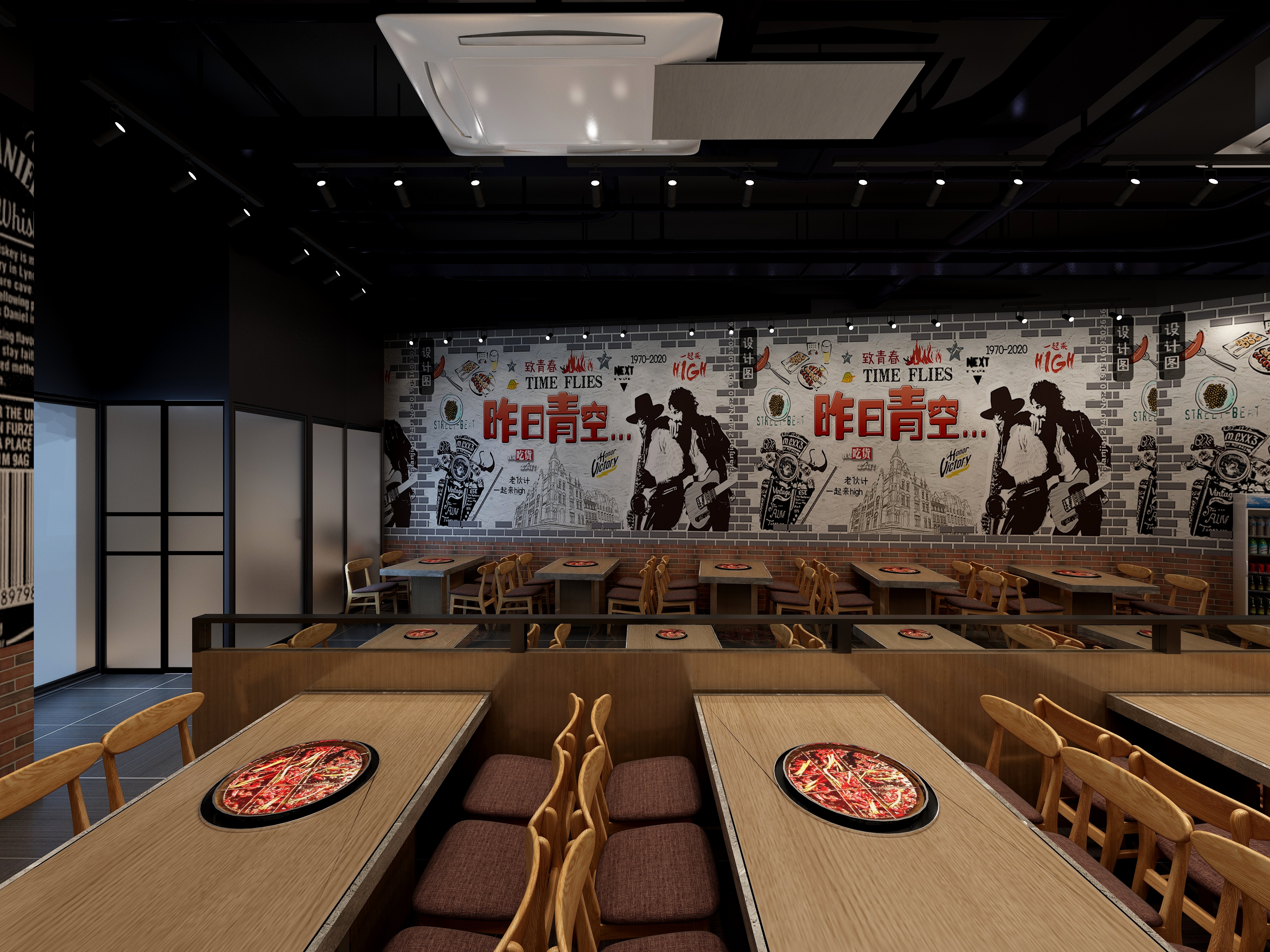 李青越-《万达串串香》装修效果图