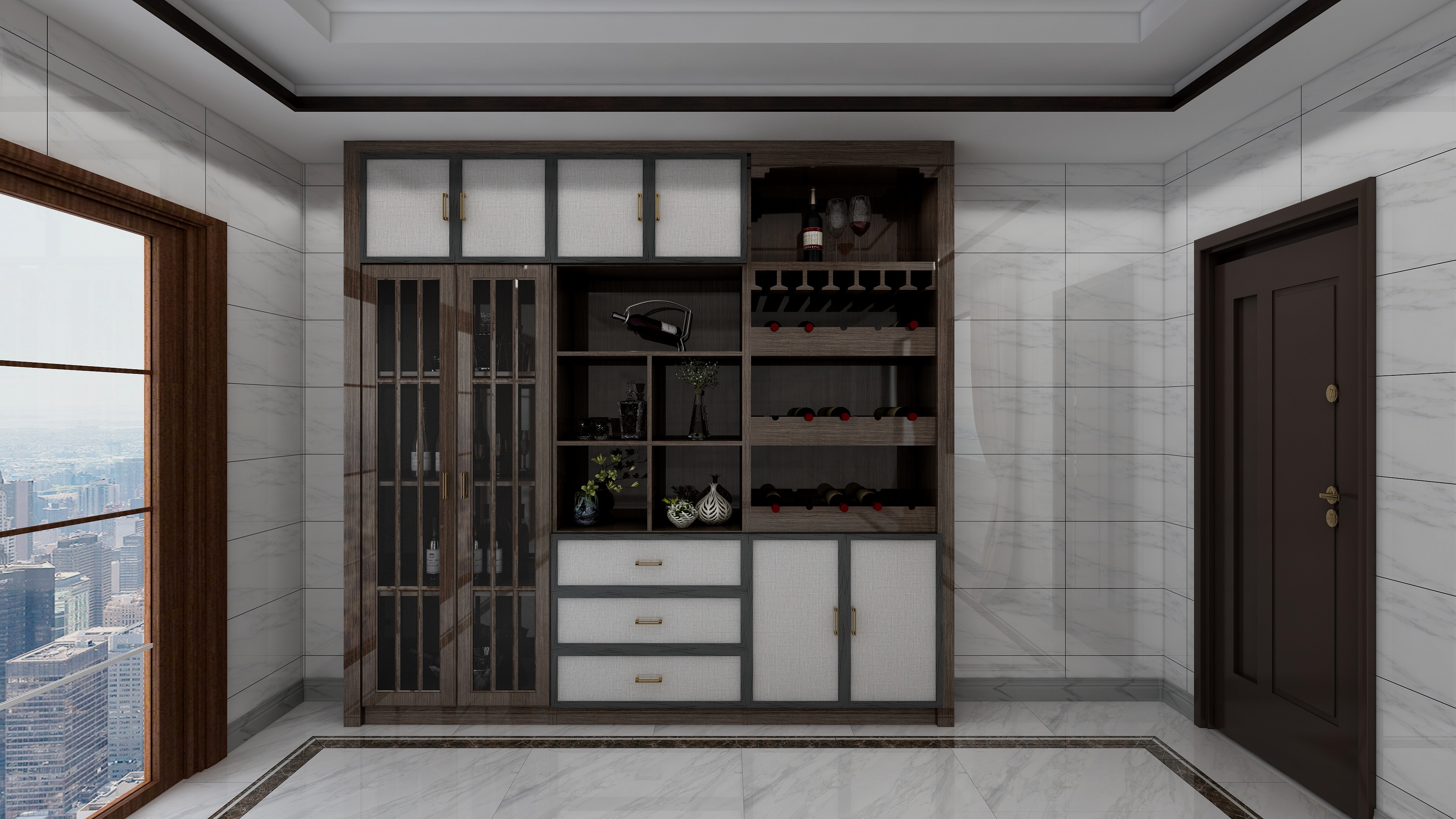 江苏扬中sP-永胜团结小区曹老板酒柜-装修设计方案
