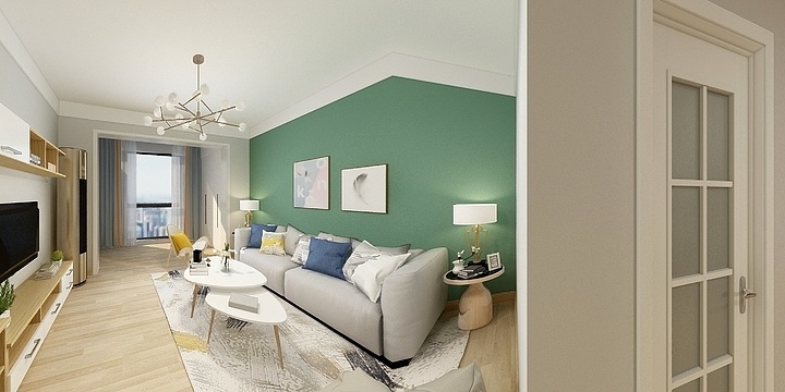 久域-阳光丽城90平方--现代北欧-装修设计方案