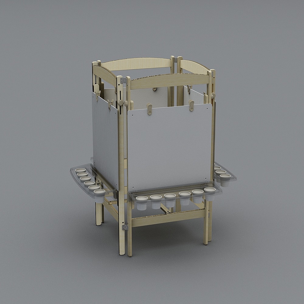 4面画架3D模型