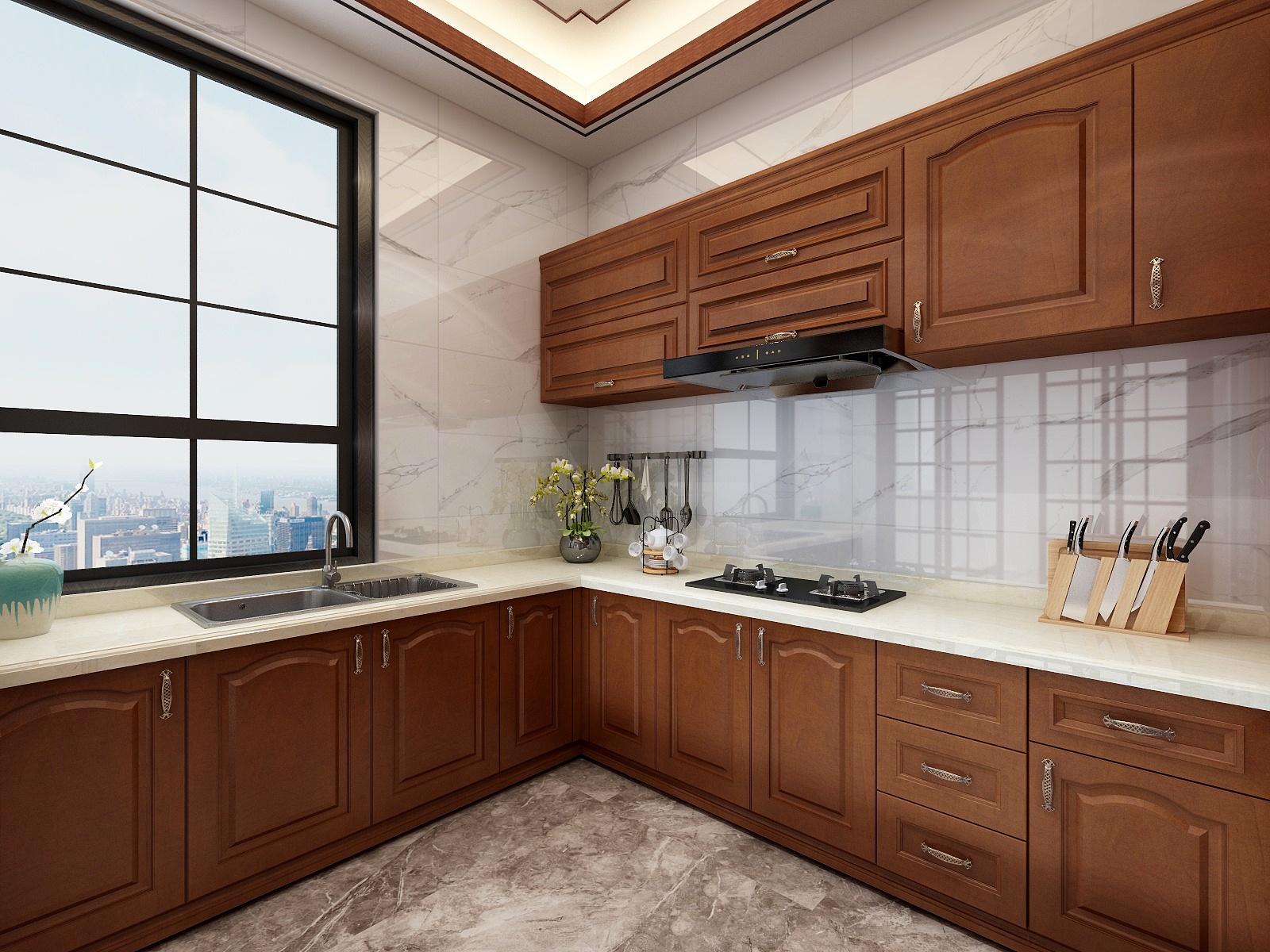 梁秋玲-雅致新中式别墅装修效果图