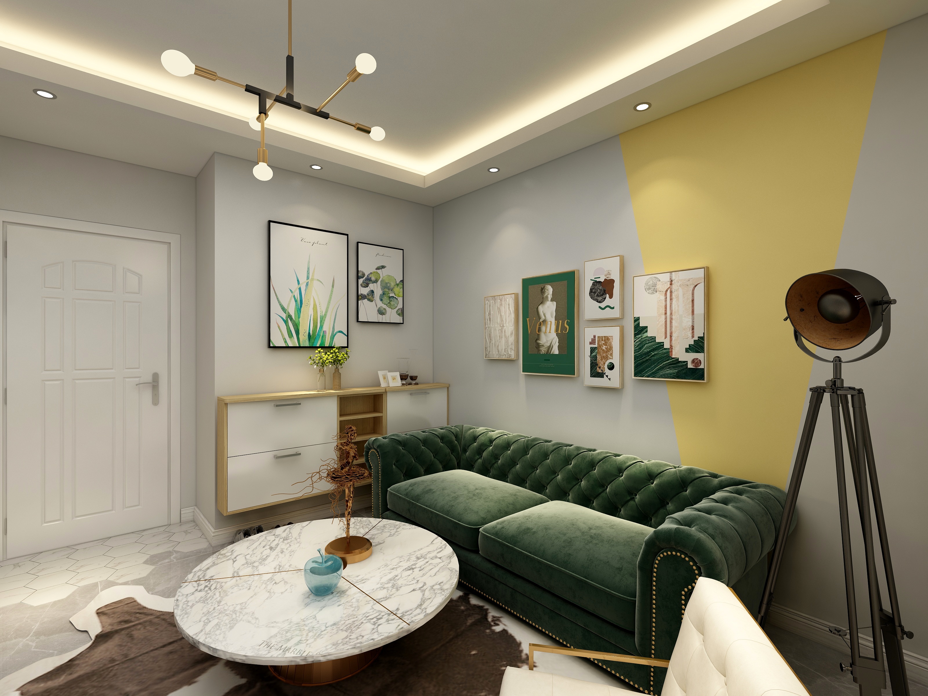 全景图7-禾设计北欧轻奢混搭-装修设计方案