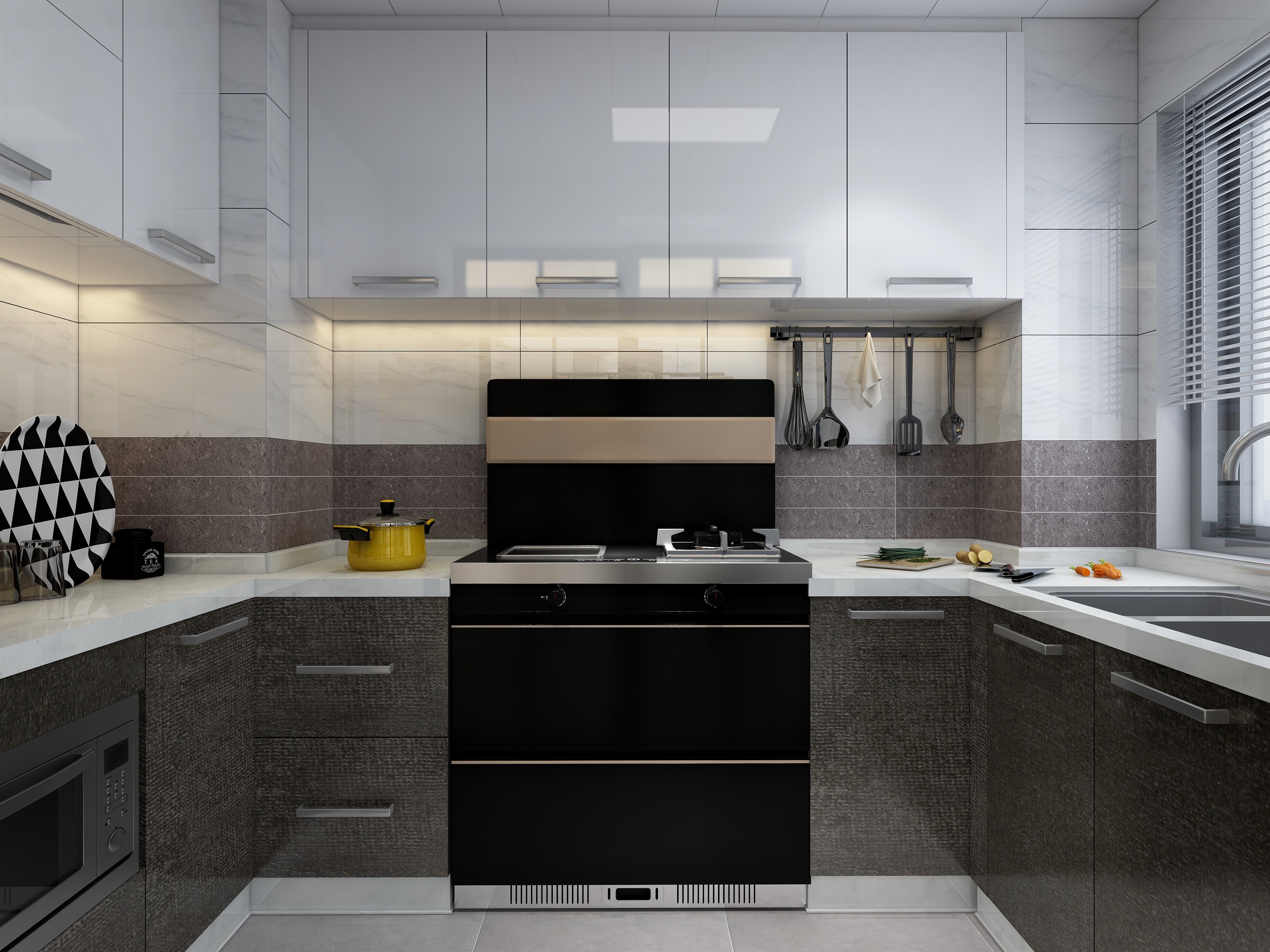 张福梅-现代轻奢||碧桂园天玺一层厨房装修效果图第2张