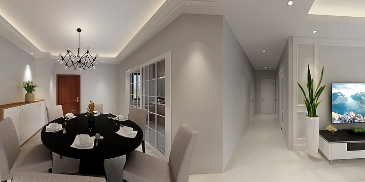 伍彩斑斓的白-南面公寓92.55㎡户型-装修设计方案