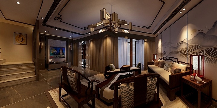 居第设计-彩叠园夏先生陈女士新中式-装修设计方案