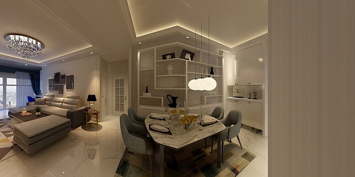 峨眉飞雪-悦蓉公馆107.dwg效果图-装修设计方案