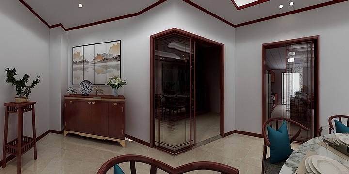 设计师曹芳-湘江国际1楼主餐厅-装修设计方案