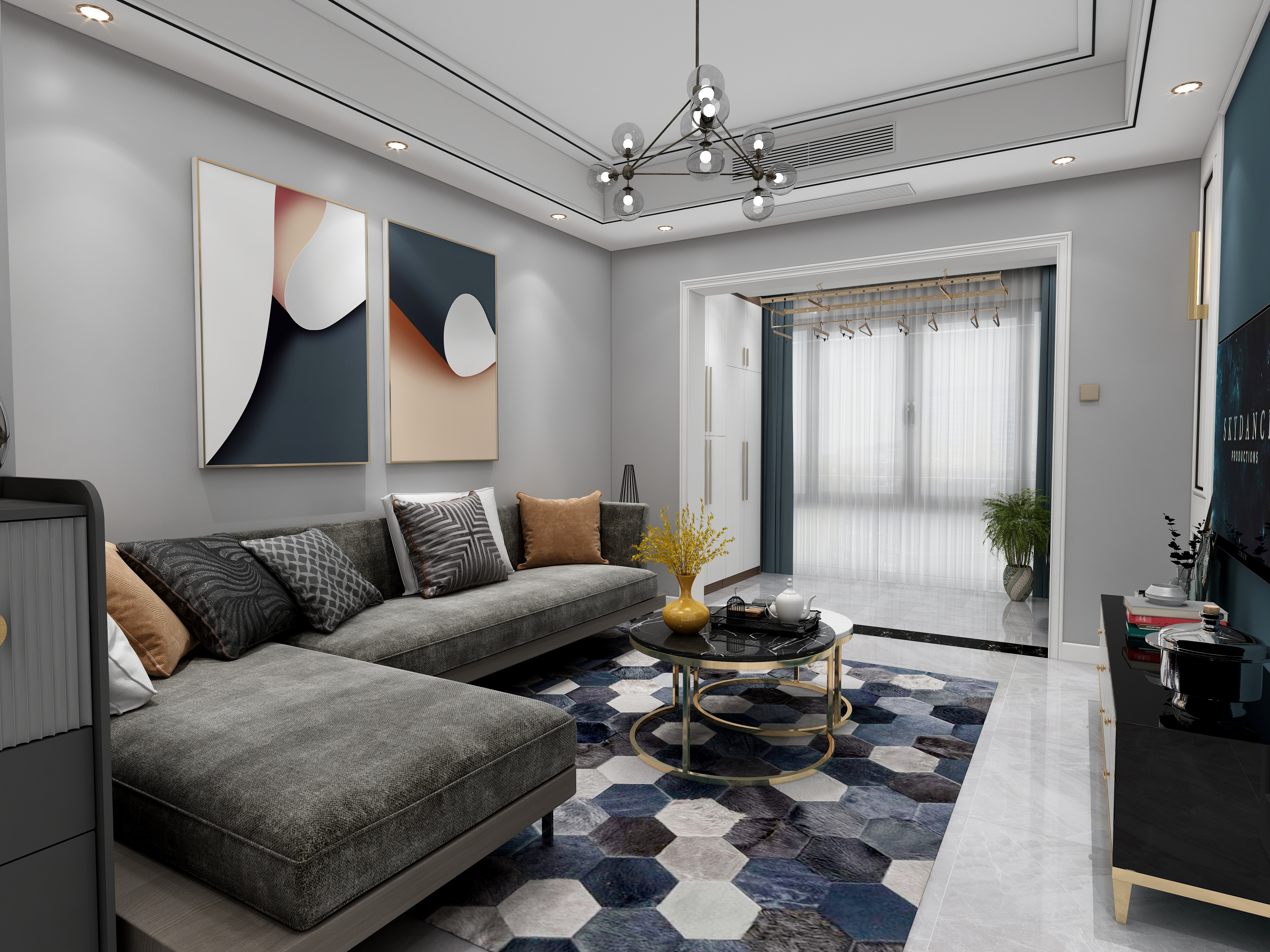 李振洋-现代灰度-小户型的时尚装修效果图