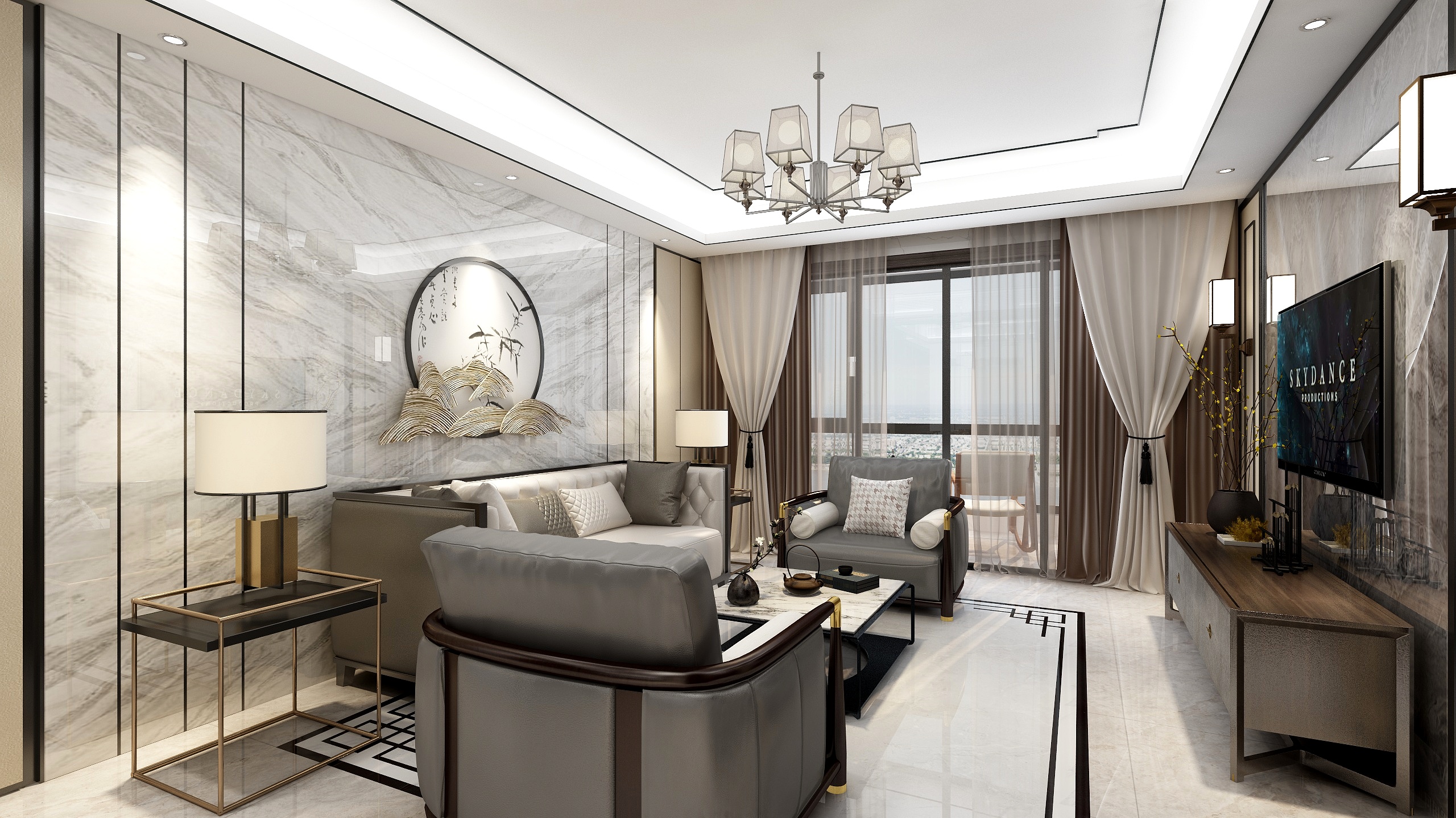 魏浩洋-卓越星源-H户型-新中式-装修设计方案