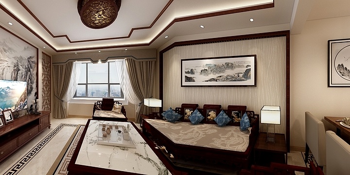 奕诚装饰 尹国辉-中南23中式一楼-装修设计方案