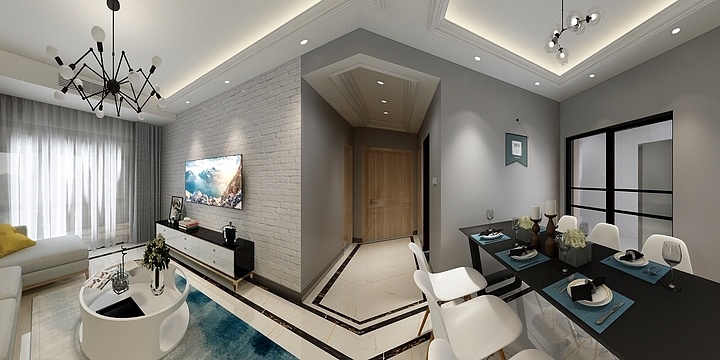 设计师丨罗立-皇冠假日85m²-装修设计方案