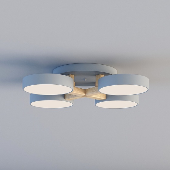 Chic Blue Ceiling Chandelier 3D Model