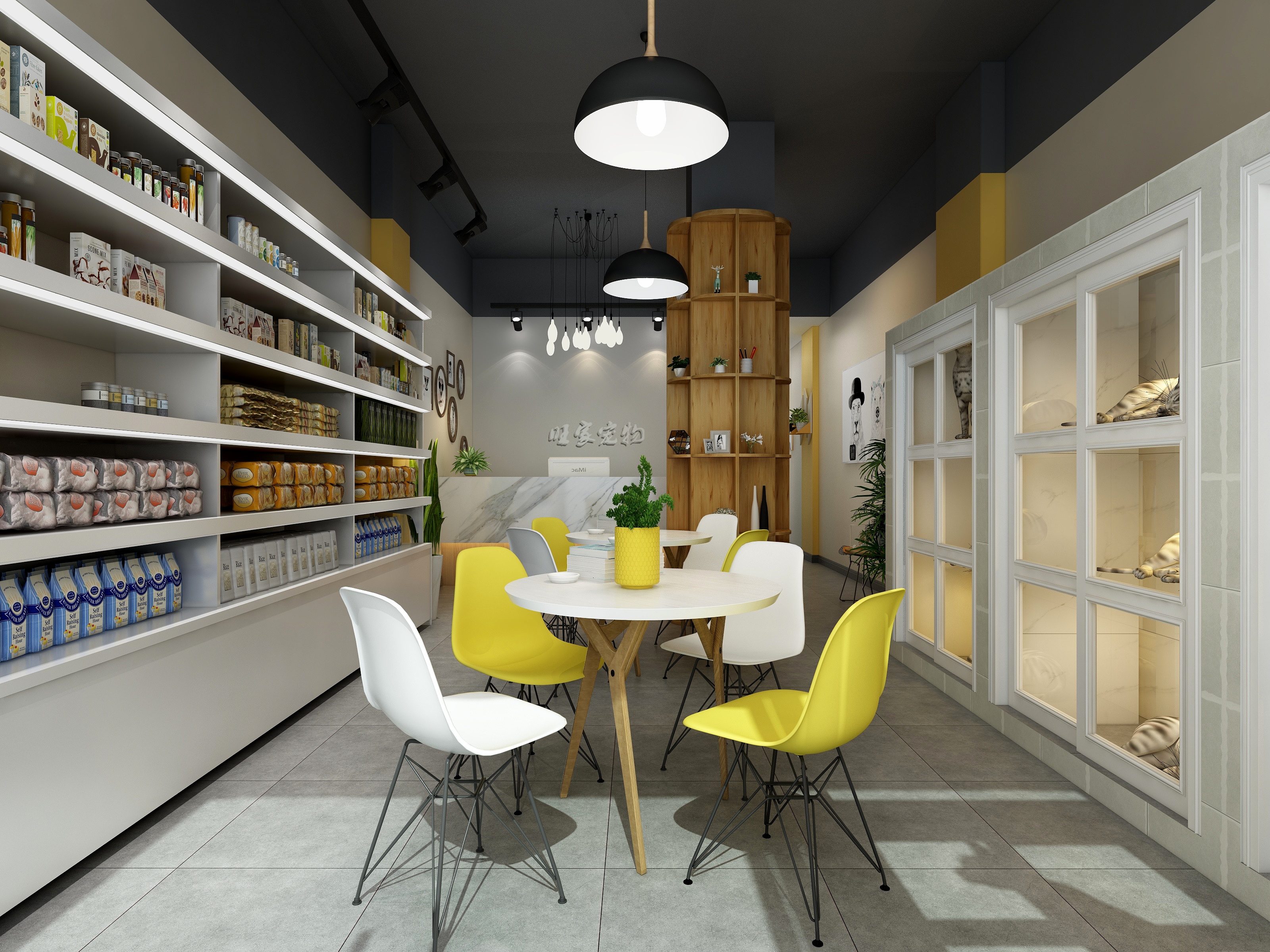 丁光辉-宠物店一层前台接待区装修效果图第2张