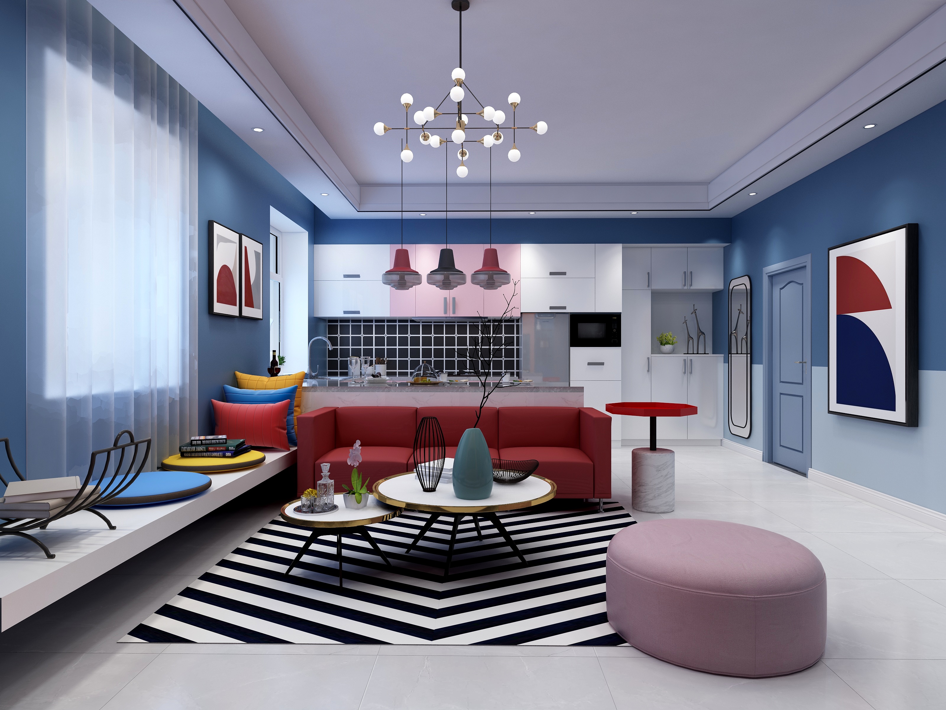 南湖设计装修工作室-波普艺术-装修设计方案