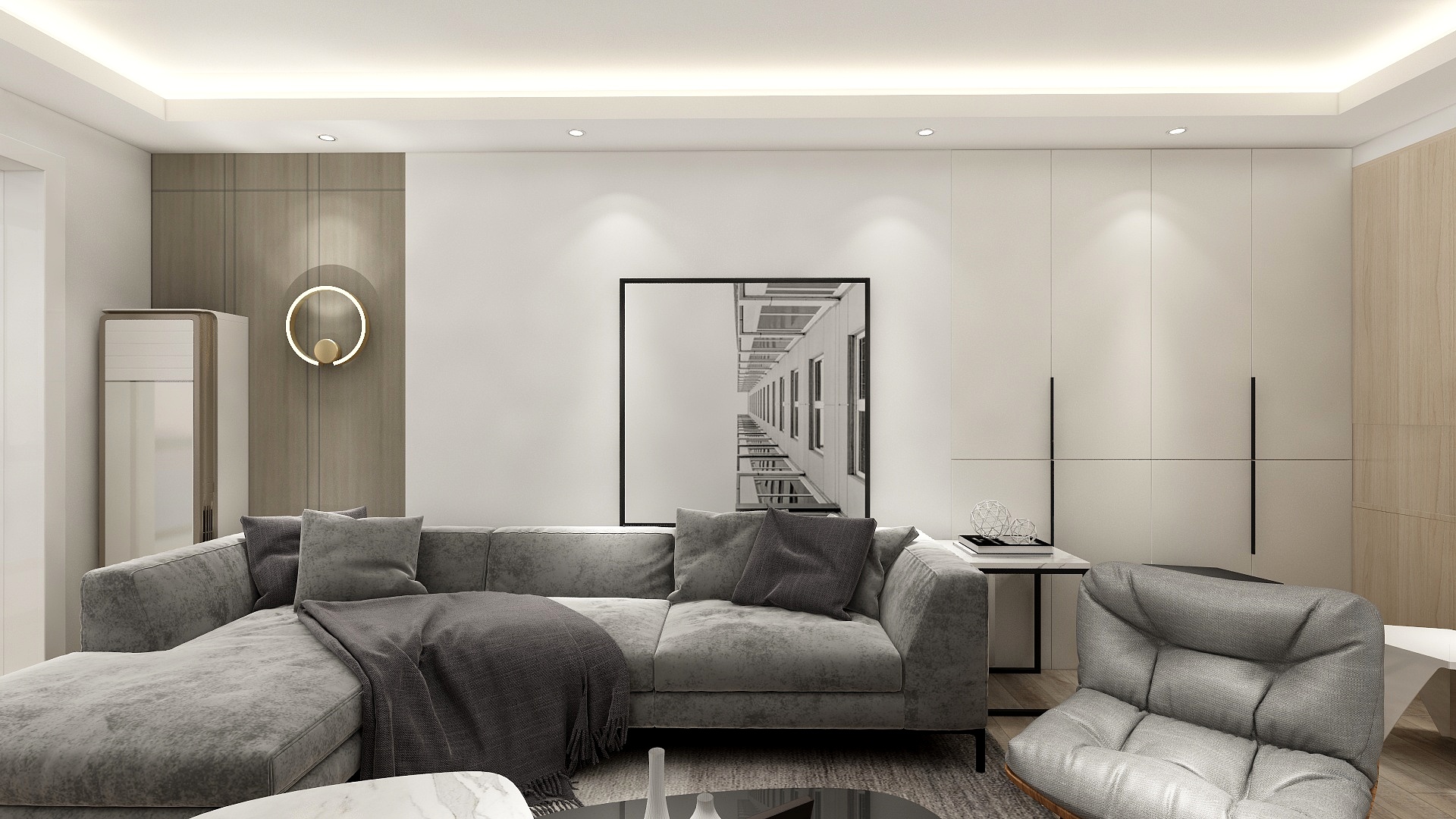 杨喜评-148方现代三居装修效果图