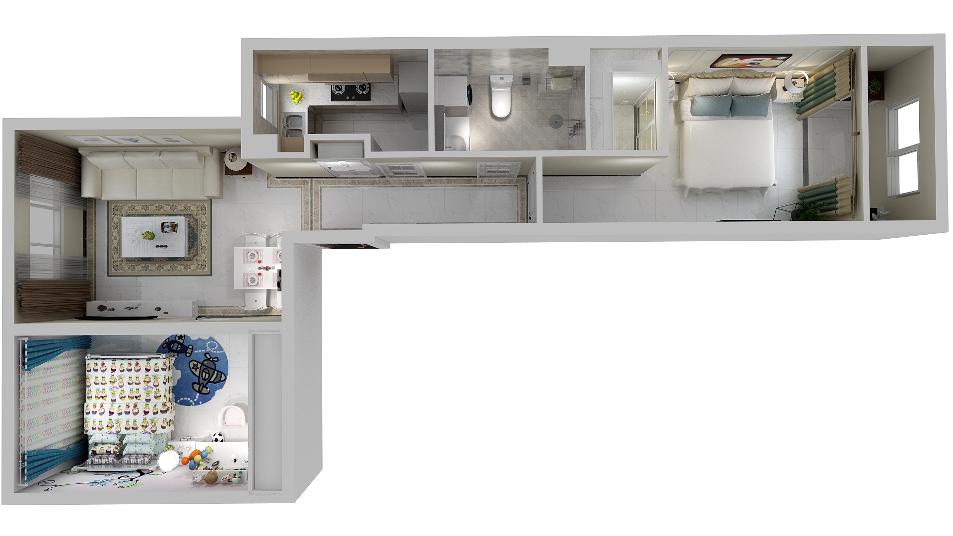 碧蓝天空-后沙峪二居02-装修设计方案