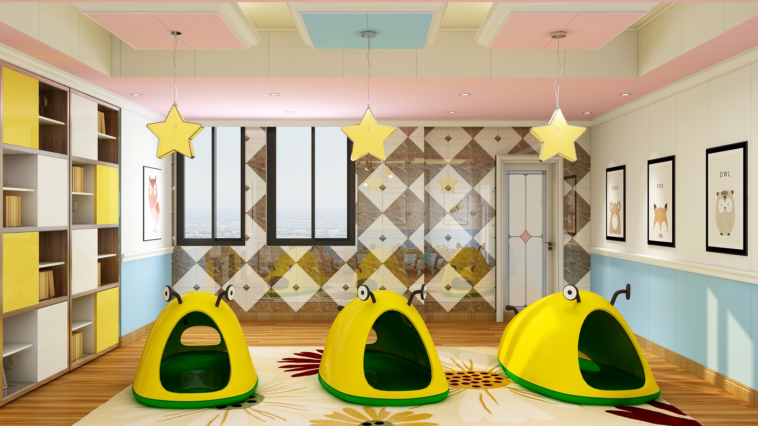 桑美悦家-工装幼儿园一层幼儿园活动厅装修效果图第3张