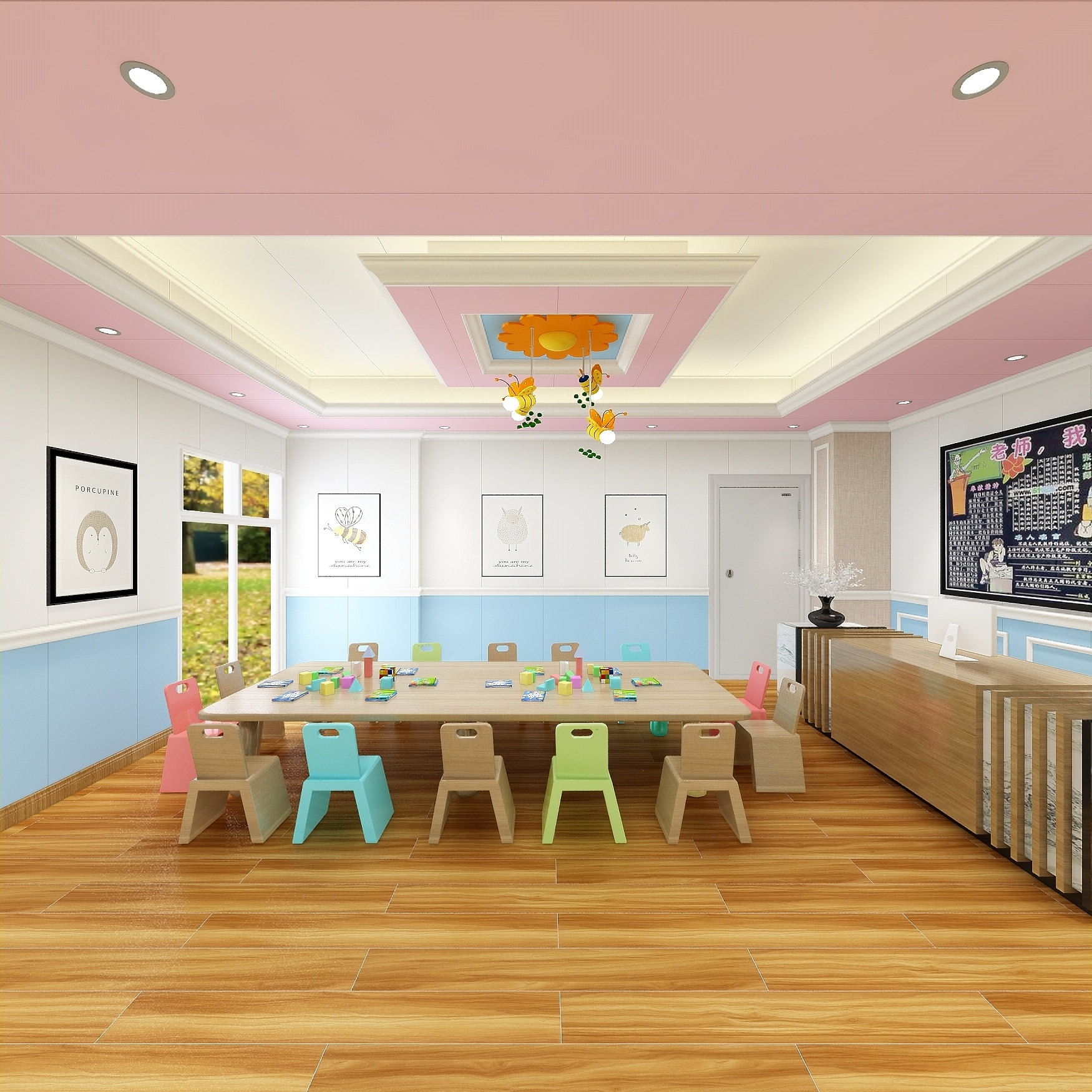 桑美悦家-工装幼儿园一层幼儿园活动厅装修效果图第4张