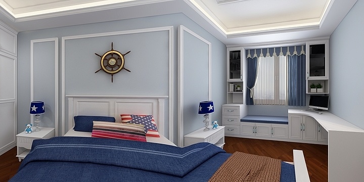 科帝高登-三楼男孩房(馆陶*别墅）-装修设计方案