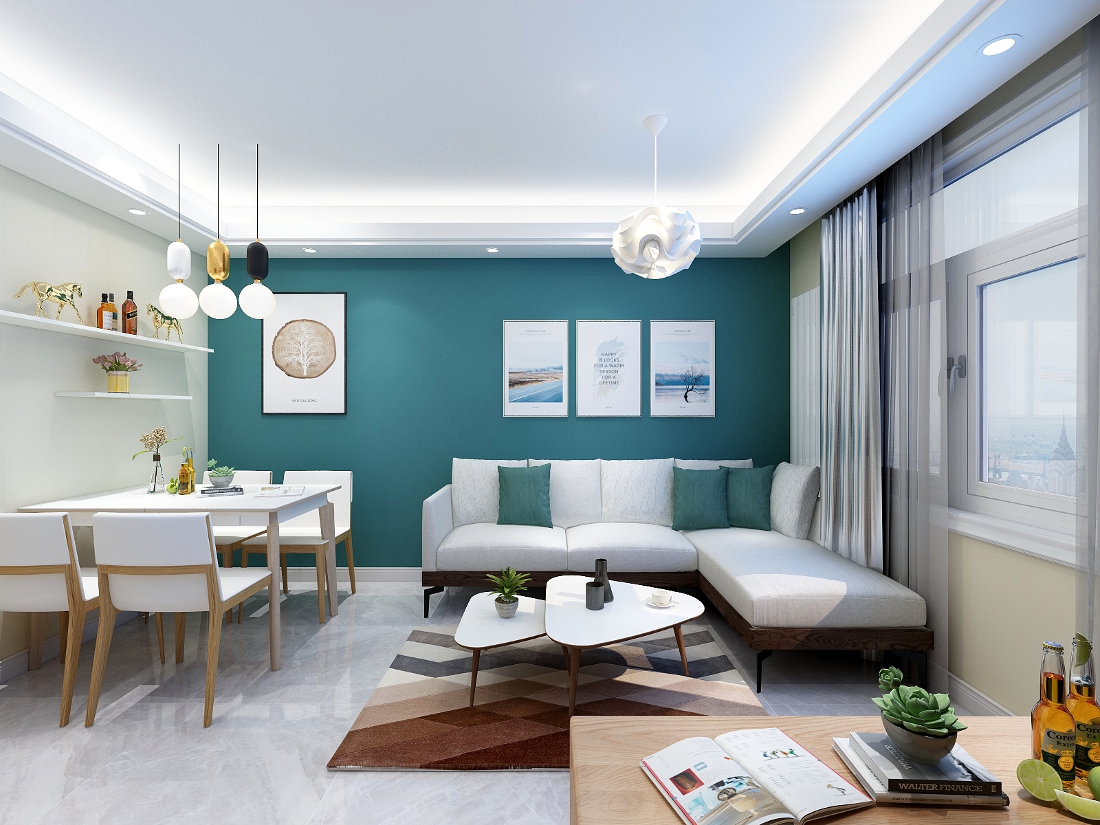 刘安明-59方北欧一居装修效果图