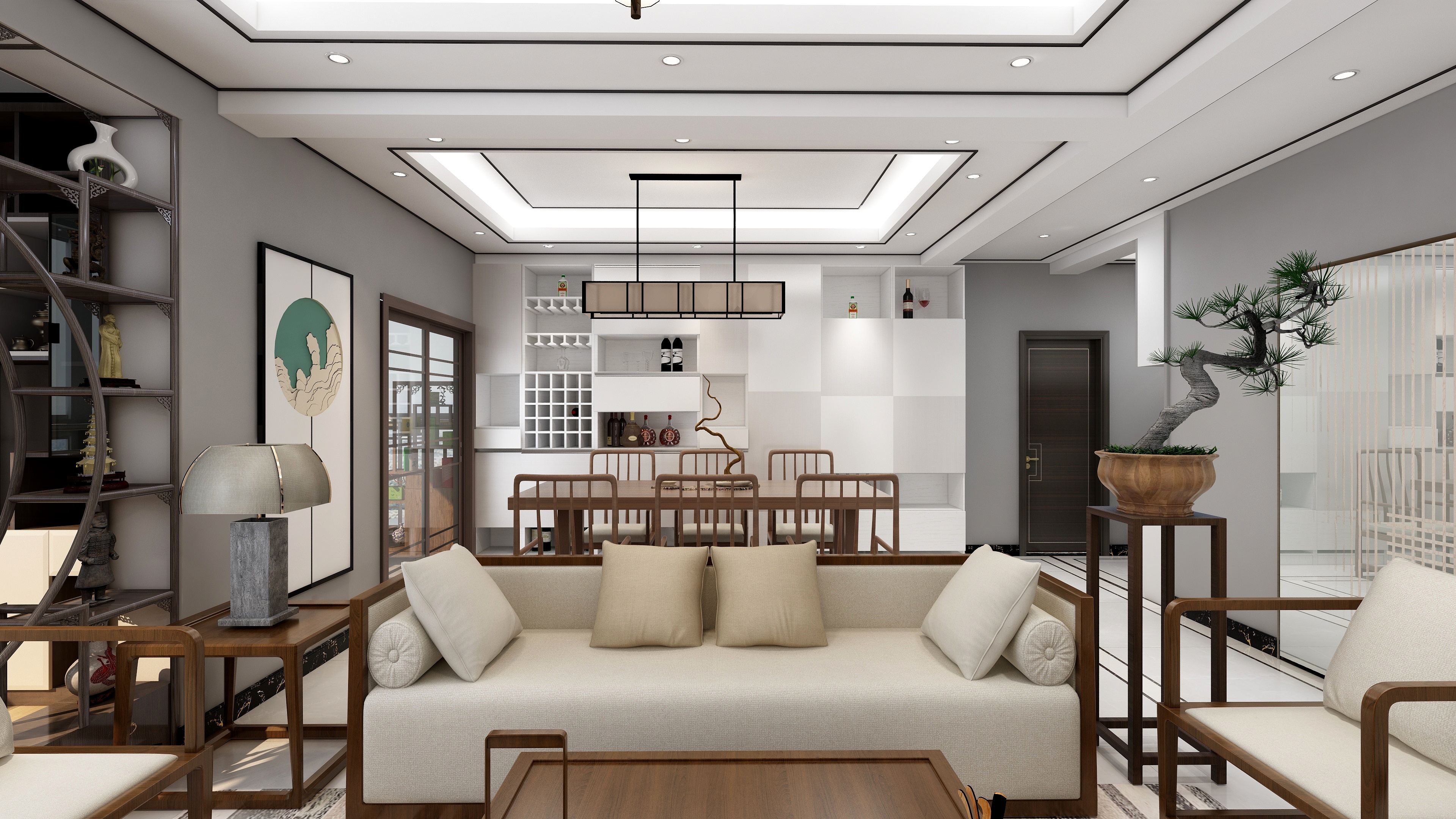 大鱼定制gmYP-153方新中式三居-副本-装修设计方案