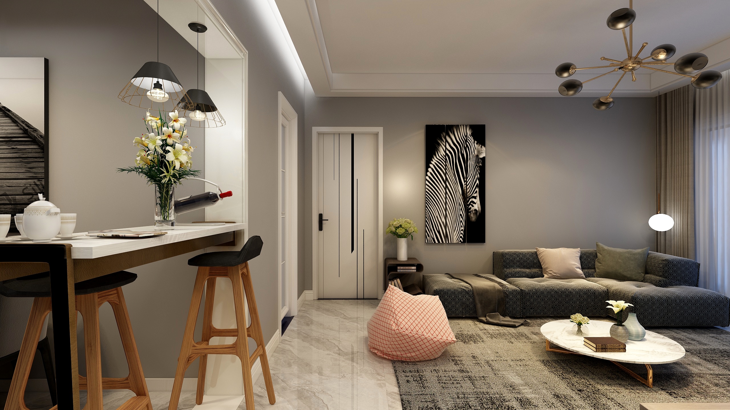 惠兰空间-双壁湾04户型-无天花-装修设计方案