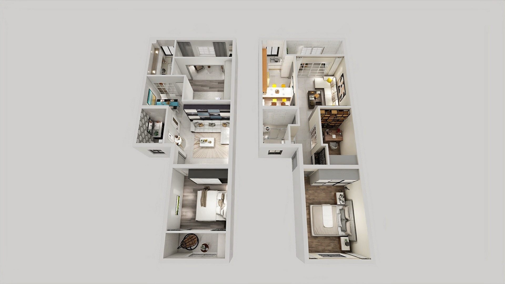 GI光影工作室-冷暖强烈对比-双方案作业-装修设计方案