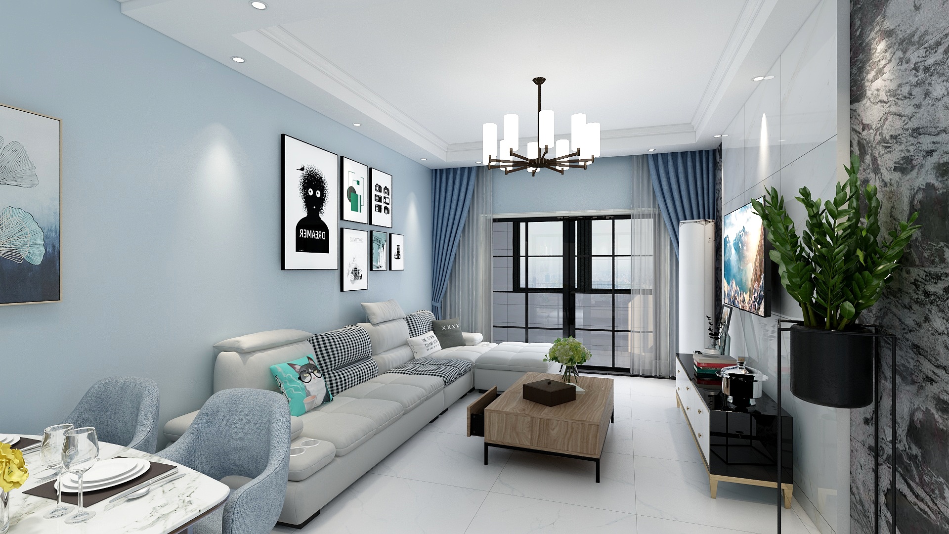 凉吗-客餐厅效果-装修设计方案