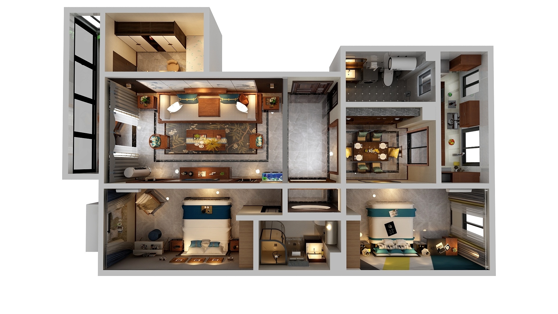 执着YfQy-金泰平面图效果图底板-装修设计方案