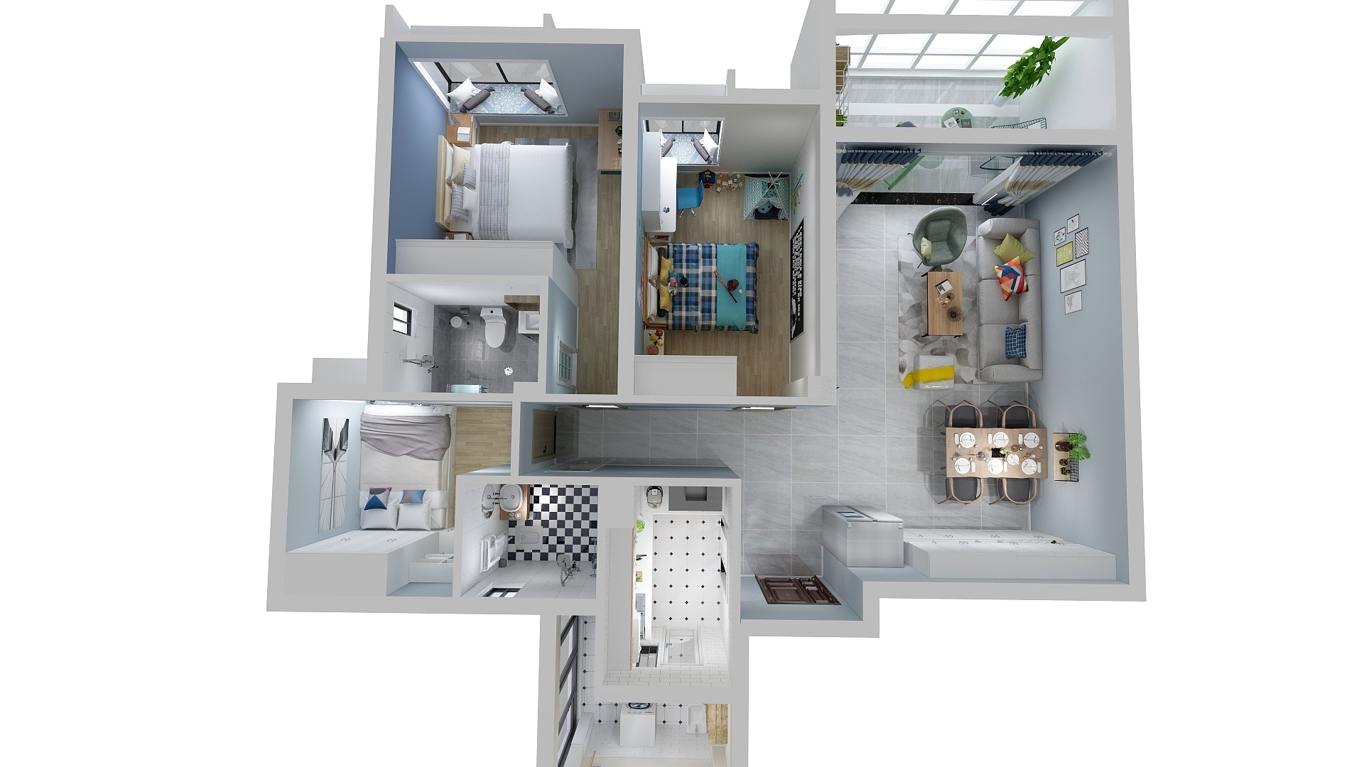 肖小双-华夏上海城9栋05号户型北欧风格-副本-装修设计方案