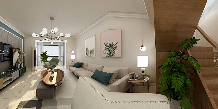 -抖音风间琉璃-Wen-huiwang《95㎡阁楼现代简约》-装修设计方案