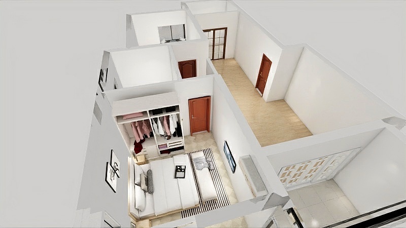 演  、-国基逸境86.00㎡86平米户型2室2厅1卫1厨-装修设计方案