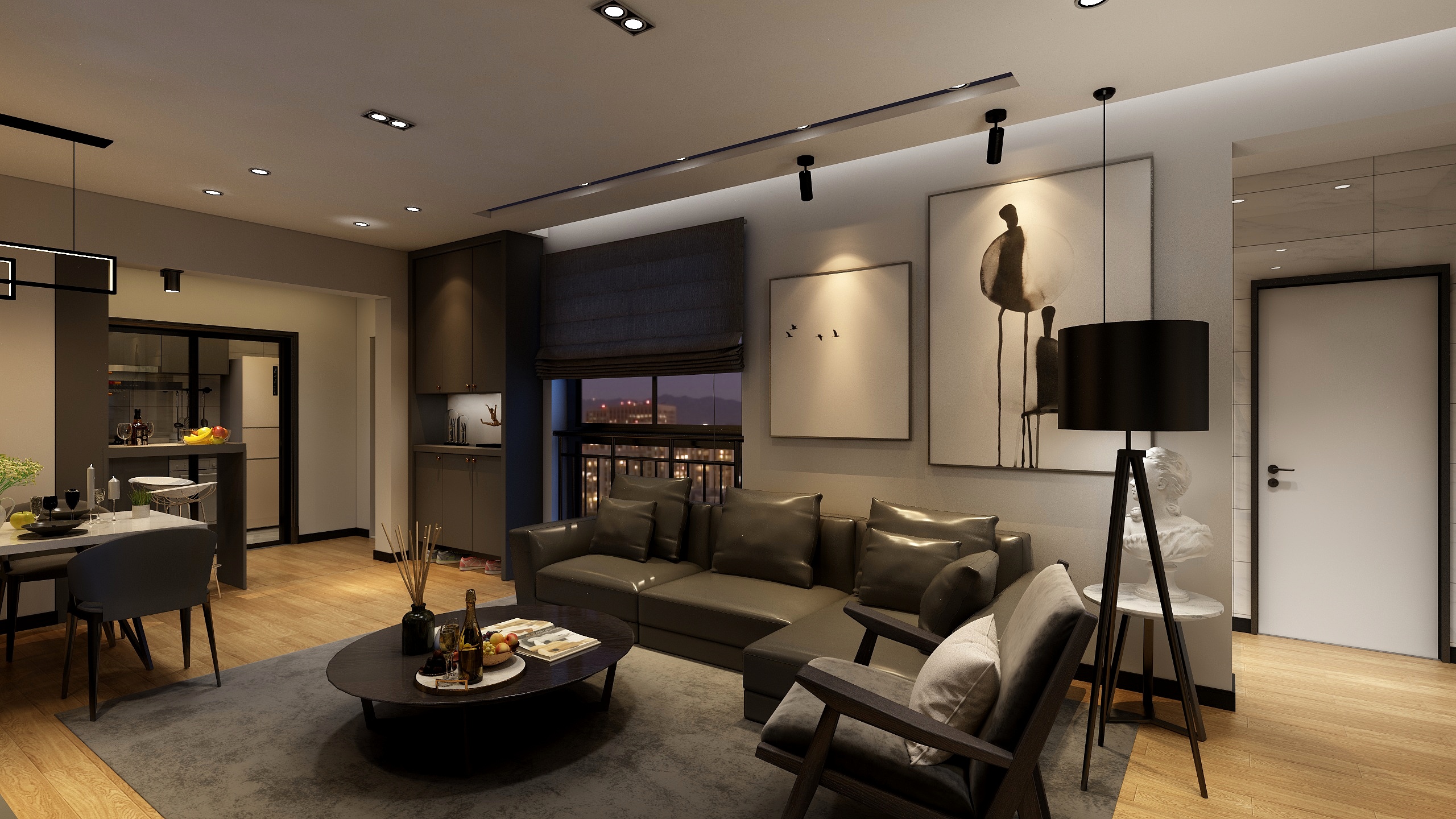 设计师一张越-黑白灰后现代风格-装修设计方案