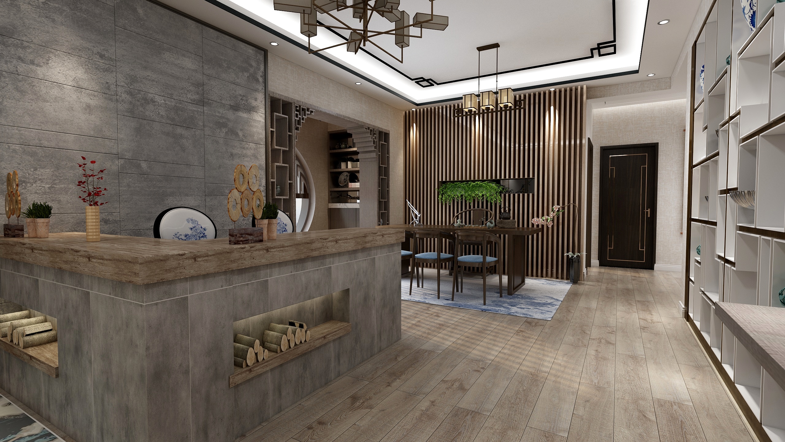 阿刁原创-新中式美容院-装修设计方案