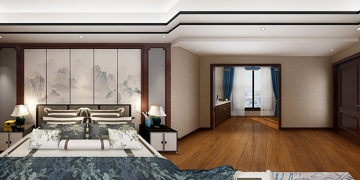 李力琦-香缇苑6-5-中式床背景-副本-副本-装修设计方案