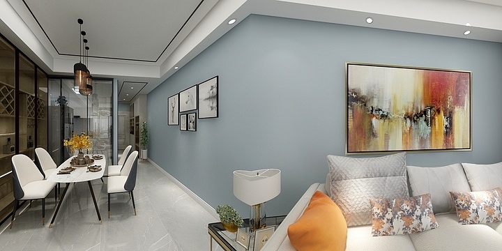 ZiL-《蓝调》现代风格：鸿荣源壹城中心-装修设计方案