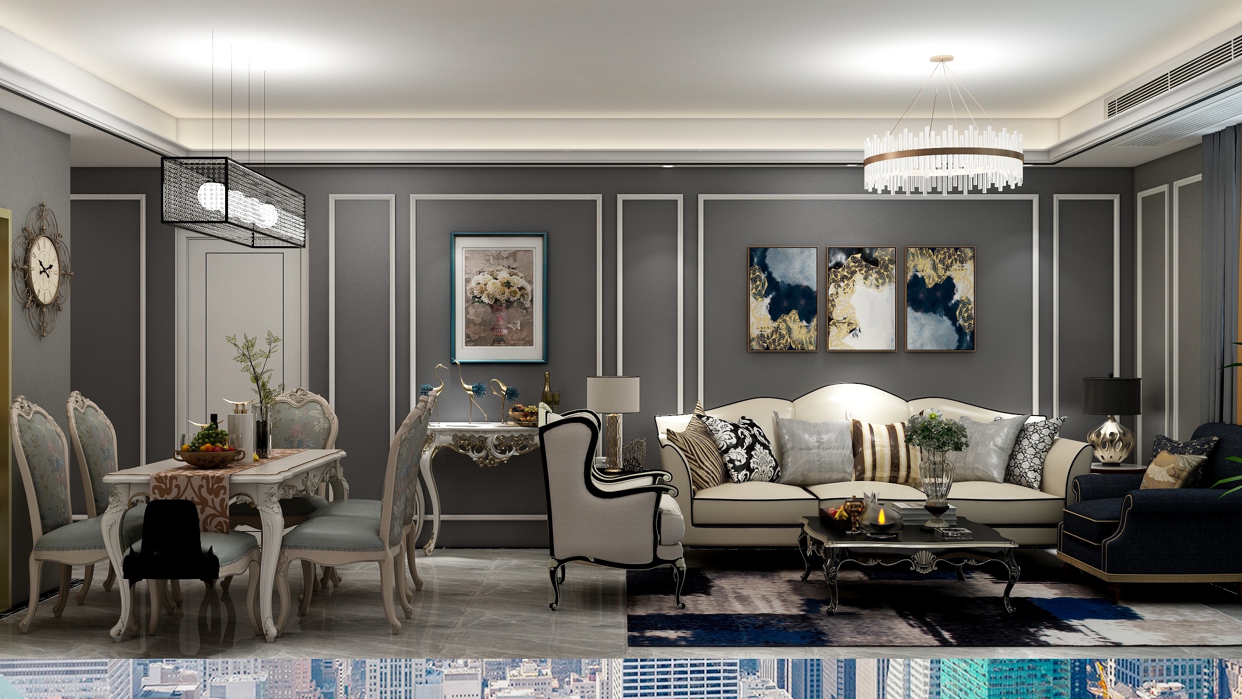 艺展装饰艺展名家汇-鲁能领秀城（轻奢简欧混搭）-装修设计方案