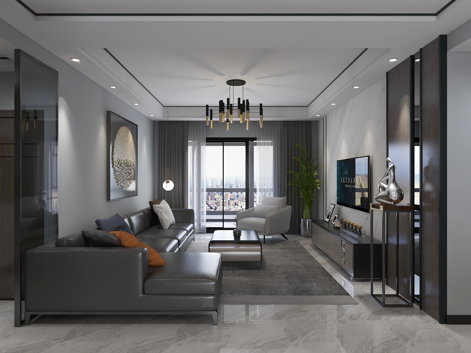 designerforyou-香格里-黑白灰-装修设计方案