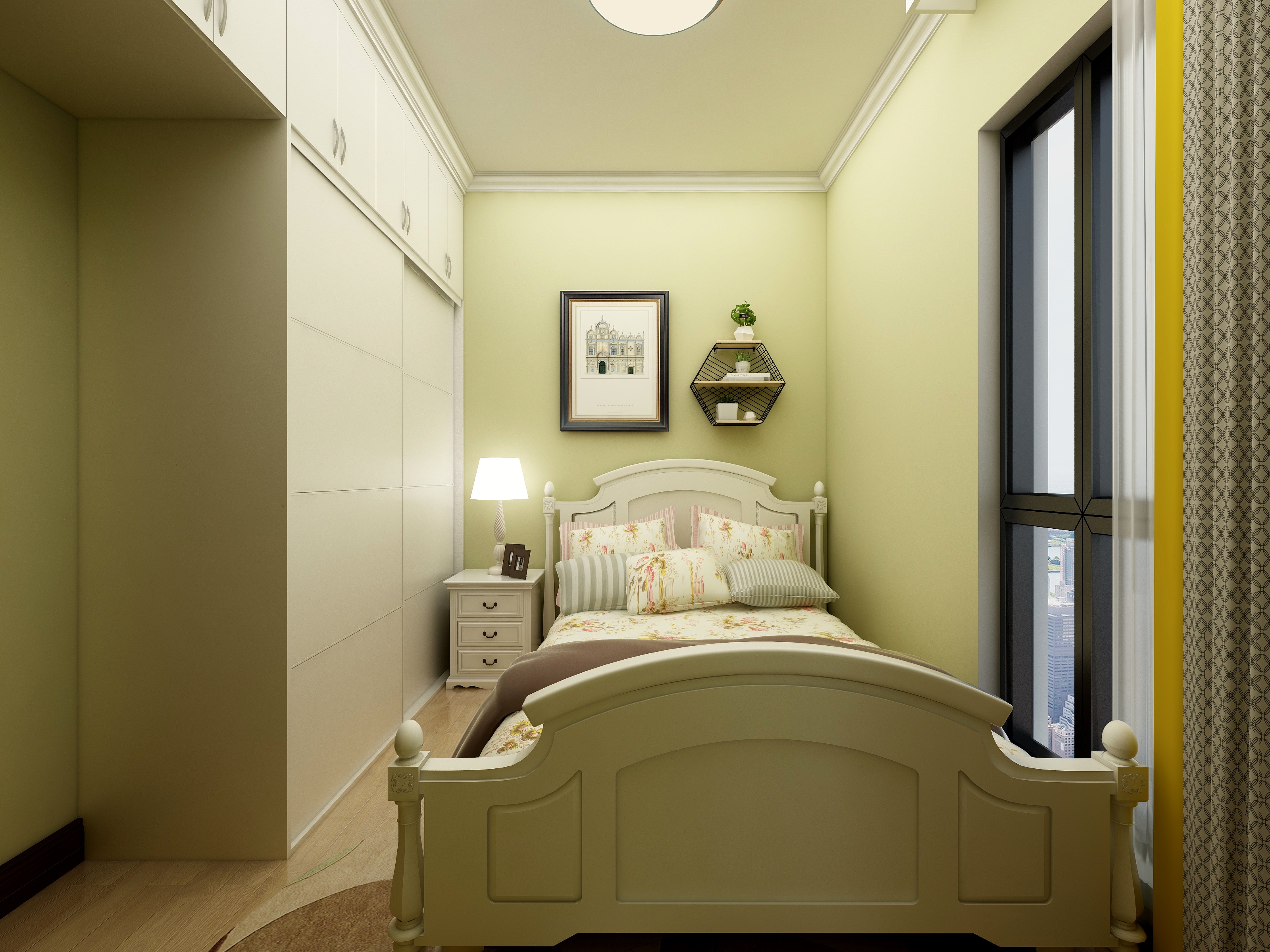 成爽-四川成都莱茵北郡-美式三居一层次卧装修效果图第2张