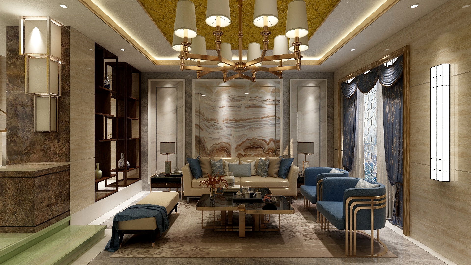 玖月半-【江门-莱茵华庭】45号别墅-1F-装修设计方案