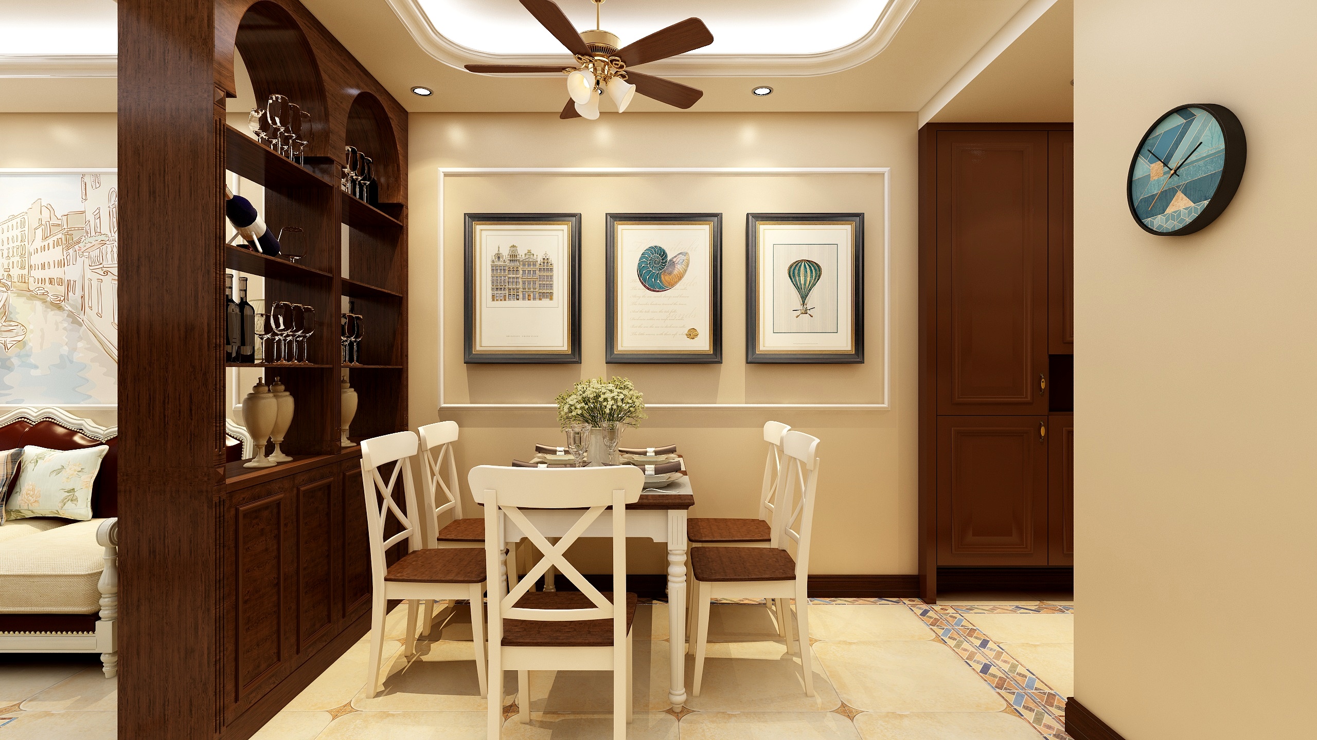 成爽-四川成都莱茵北郡-美式三居装修效果图