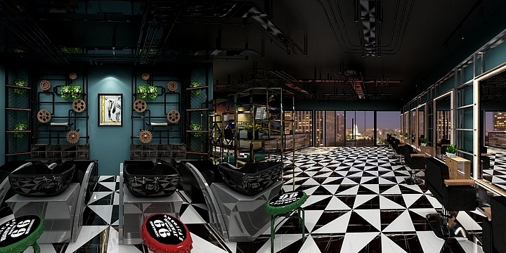 文康设计-理发店-装修设计方案