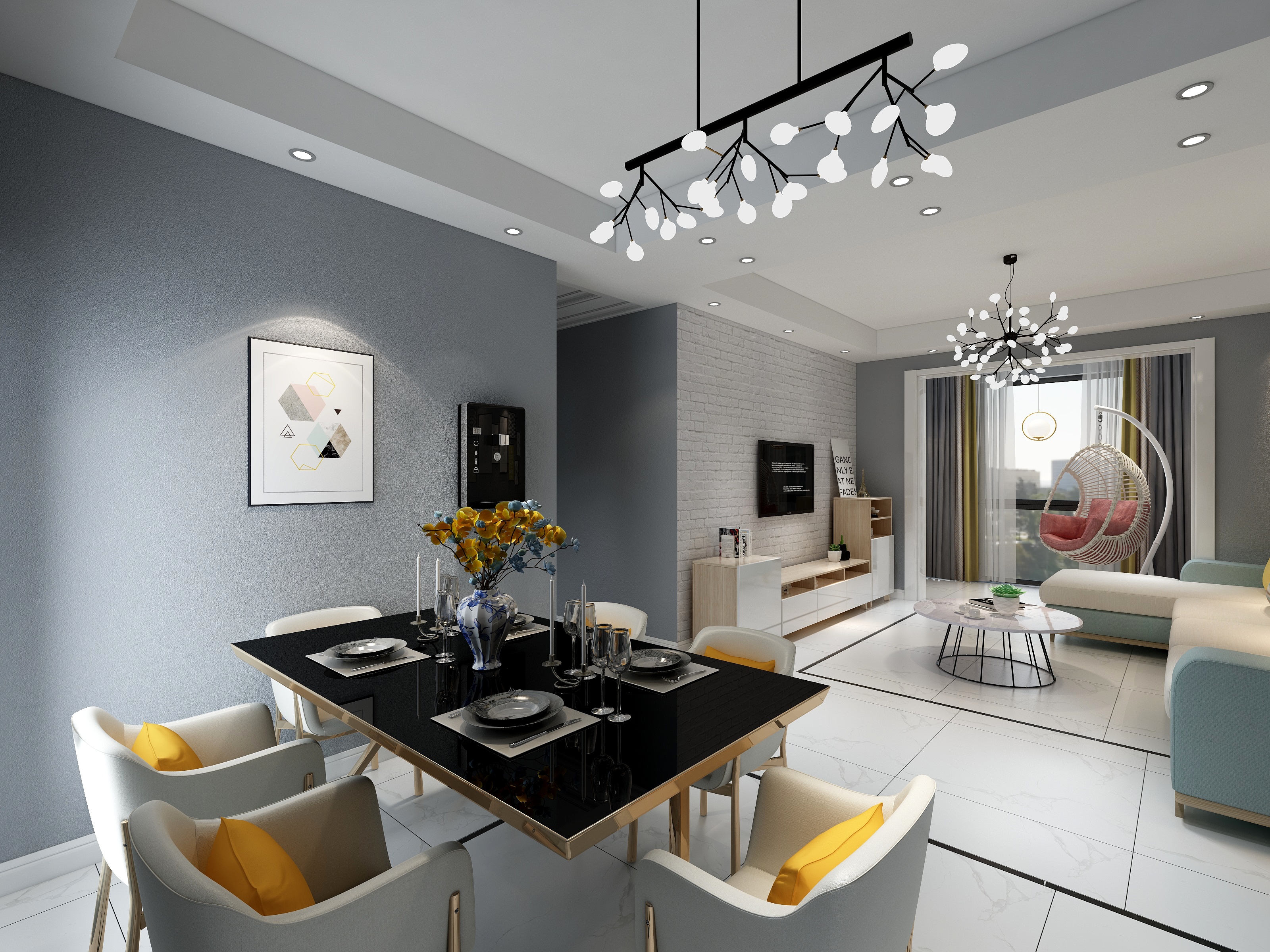 一念天秤-力扬2702-时尚黑白灰-雪羽装饰-装修设计方案