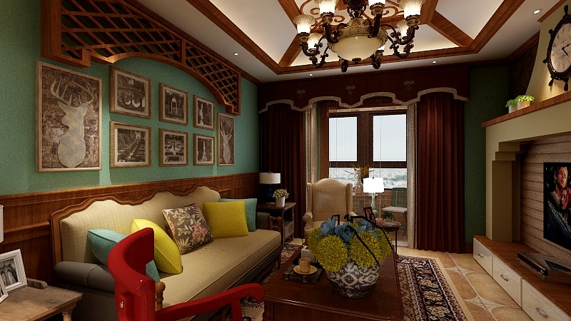 设计师李林霖-太化蓝月湾138平米-美式乡村-装修设计方案